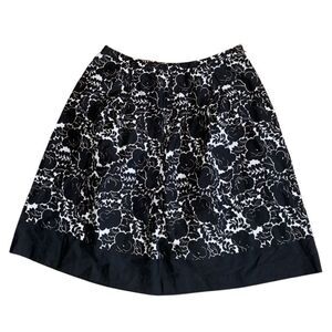 Peck & Peck Women's Floral Pleated Black & White Mini Skirt - Size 6P